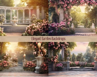 Transform Your Photoshoots with a 20 Pack Elegant Garden Digital Backdrops | Photoshop Overlays and Fine Art Backgrounds