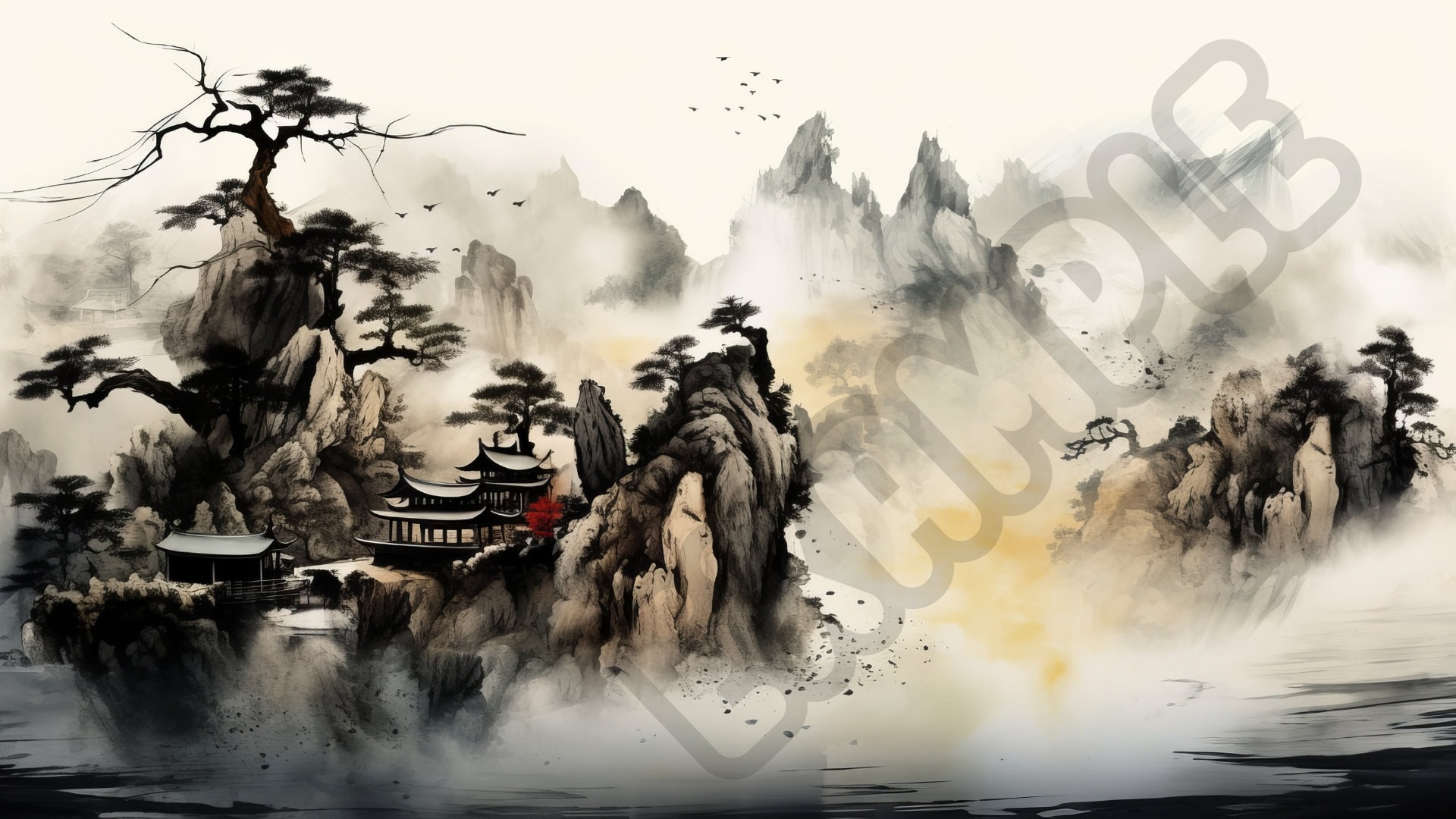 10-pack Chinese Ink Art Inspired Digital Backdrops Perfect - Etsy