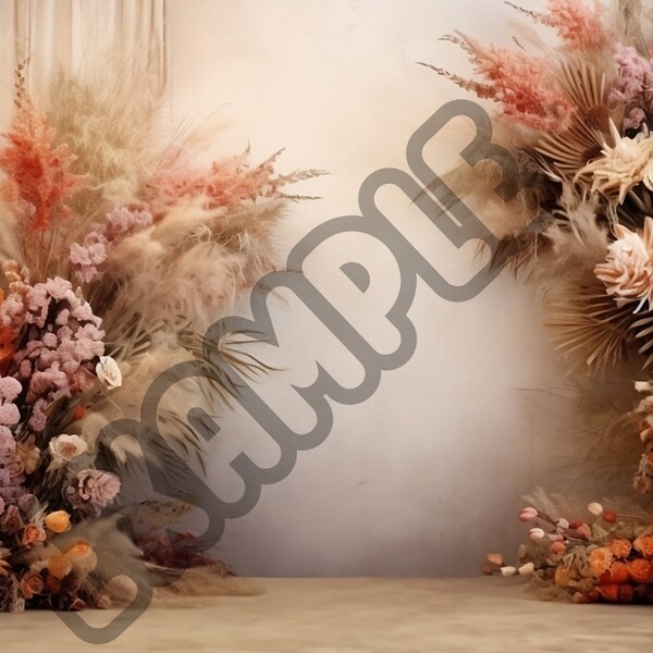 10-Pack Boho Wedding Arch Digital Backdrops - Ideal for Romantic Photo Sessions