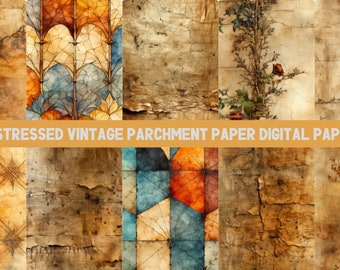 10-Pack Old Parchment Digital Papers - Vintage Ephemera for Scrapbooking & Textures