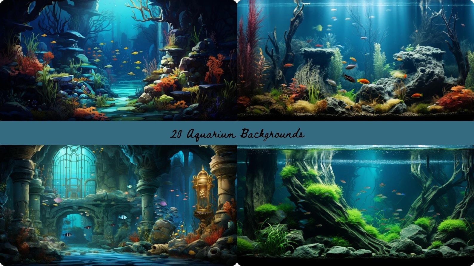 20-piece Assorted Aquarium Background Bundle - Etsy