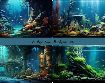 20-Piece Assorted Aquarium Background Bundle
