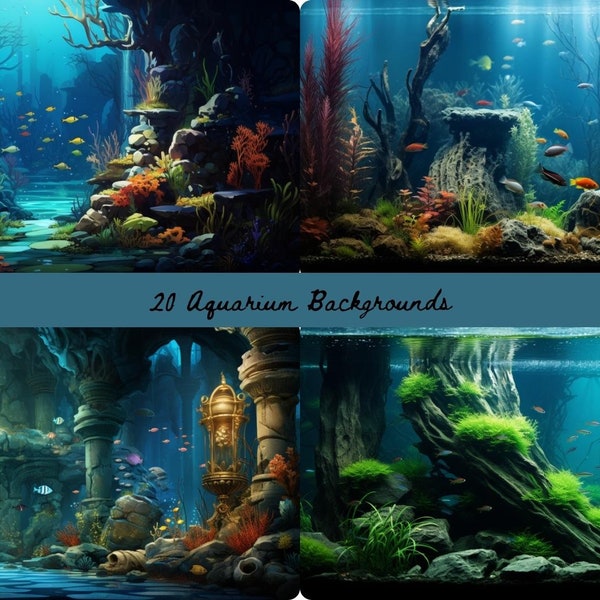 20-Piece Assorted Aquarium Background Bundle