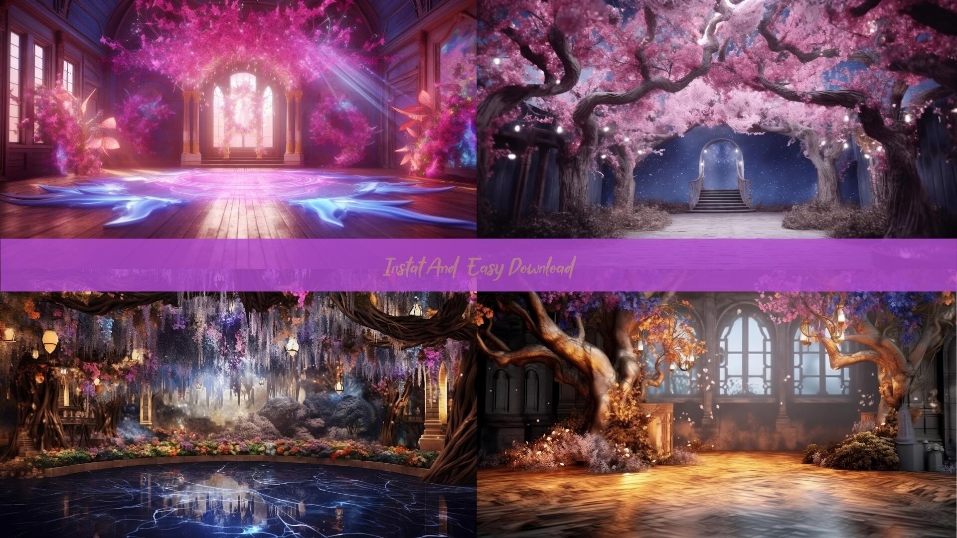 16pack Digital Fairy Backdrops, Highquality Overlays