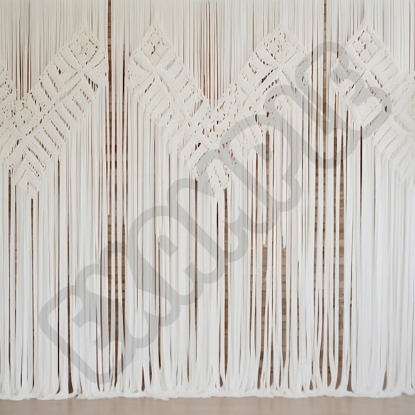 Macrame Wedding Backdrop Digital: Boho-Inspired Knotting Patterns for Rustic Weddings