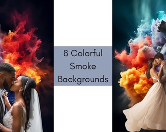 Vibrant Smoke Explosion Digital Backdrops for Stunning Photography | Fine Art Textures, Sports, and More