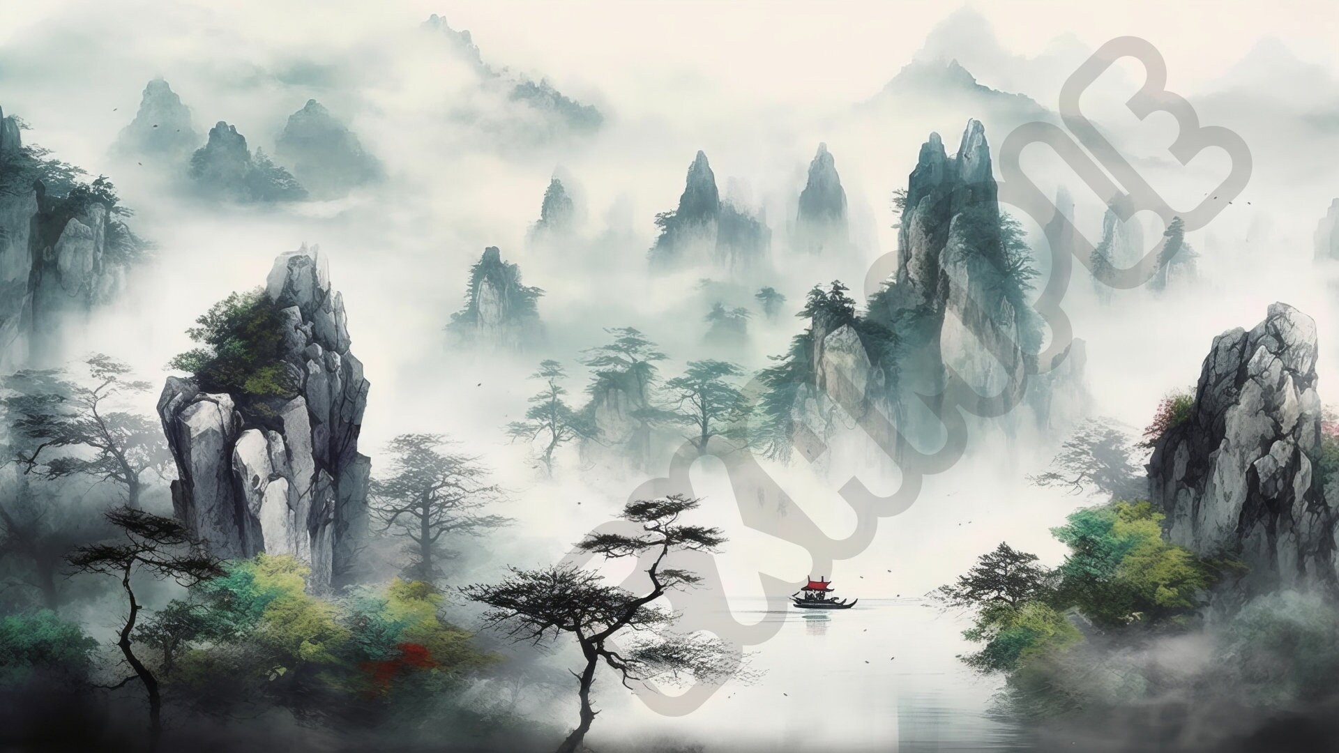 10-pack Chinese Ink Art Inspired Digital Backdrops Perfect - Etsy