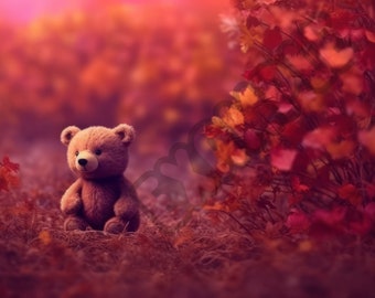 Lot de 15 toiles de fond numériques Teddy Bear - Parfaites pour les séances de photographie nouveau-né