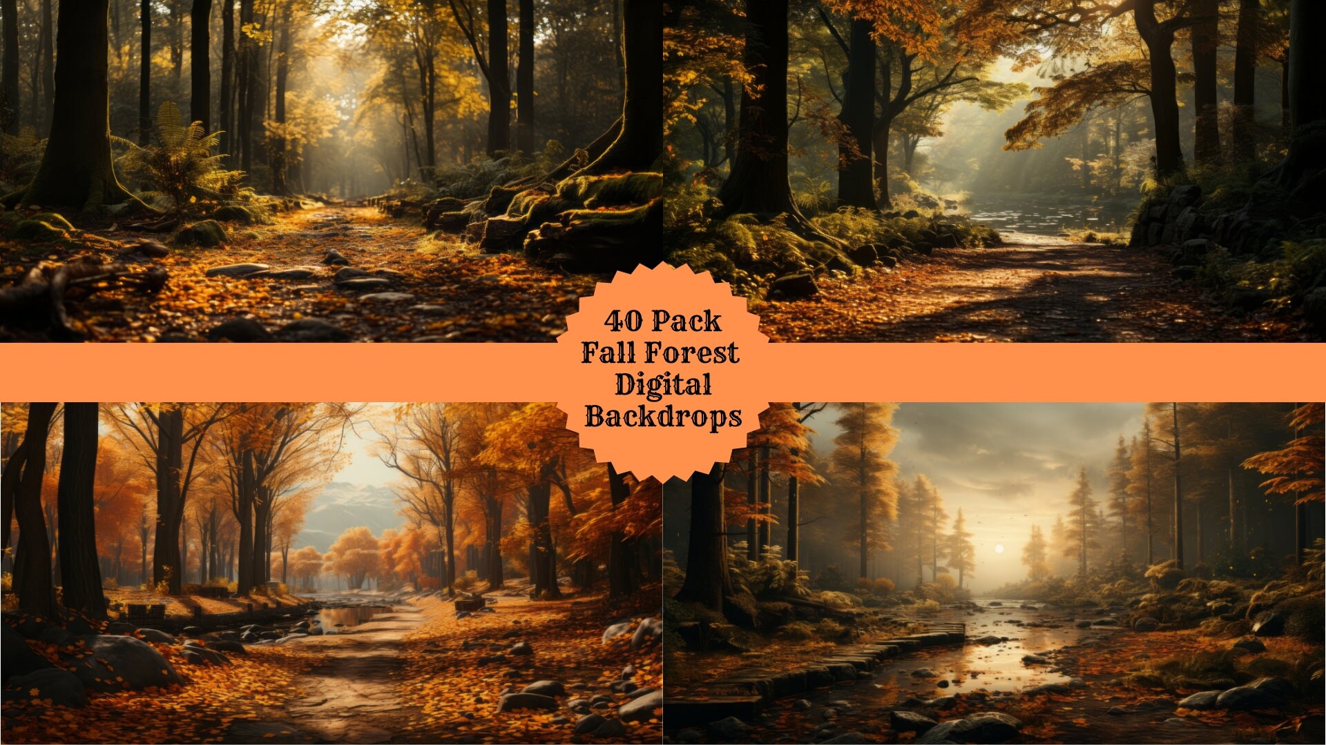 Autumn Forest Backdrops Bundle: 40 High-resolution Fall - Etsy