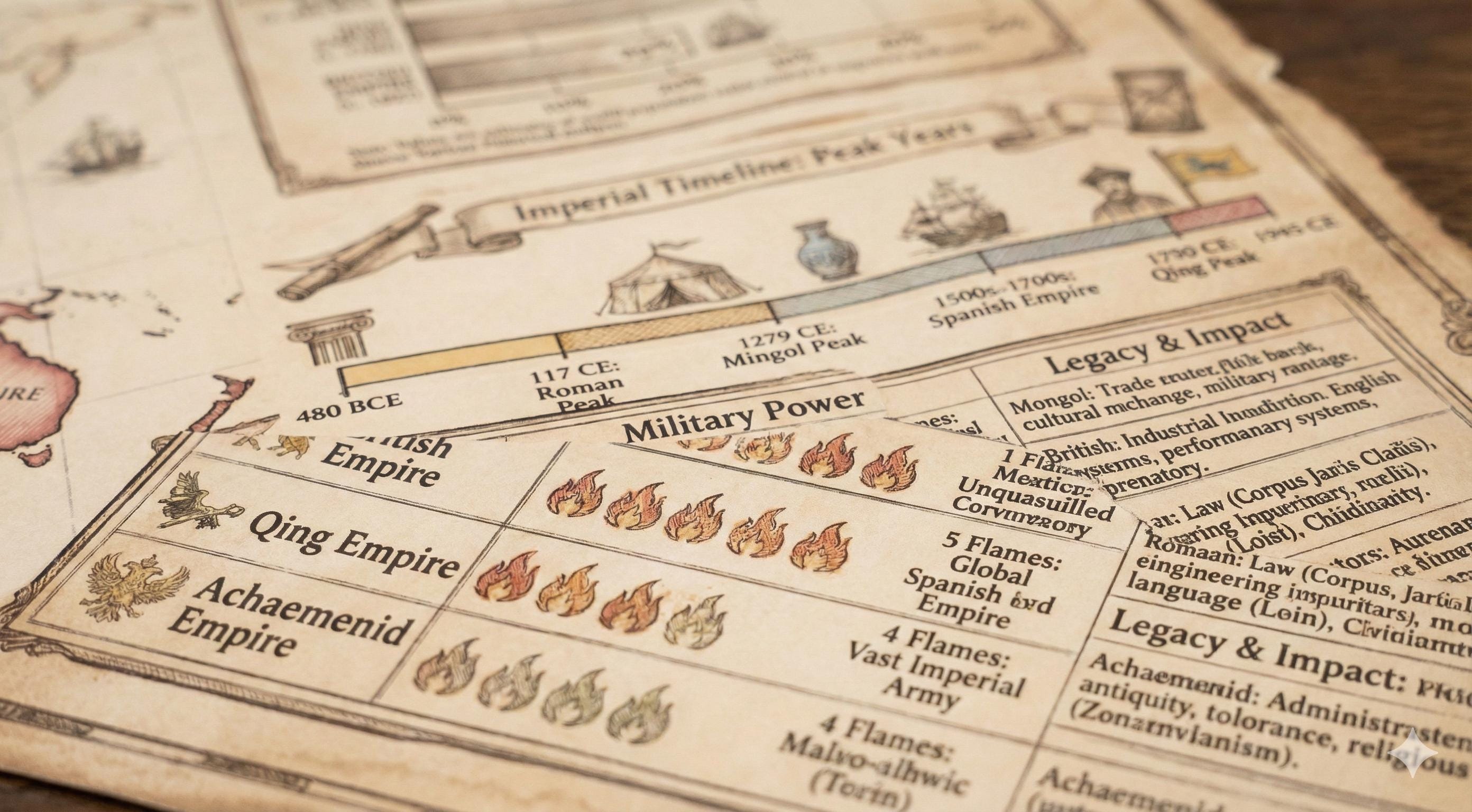 World History Map Poster | Empires Power Ranking Infographic | Roman ...