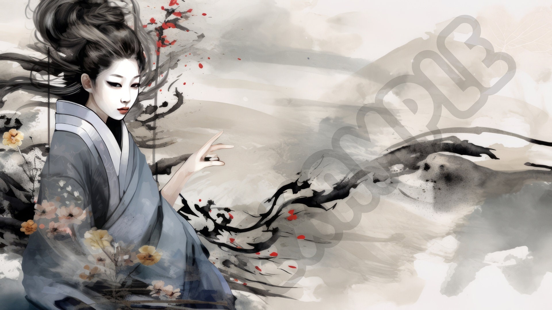 10-pack Chinese Ink Art Inspired Digital Backdrops Perfect - Etsy