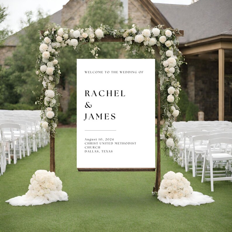 Minimalist Wedding Welcome Sign Template (36"x48") | Editable Canva ...