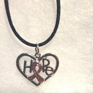 Breast Cancer Awareness Pink Ribbon of Hope Necklace