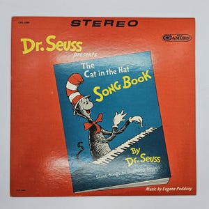 1967 Vintage Schallplatte, "Dr. Seuss Presents The Cat In The Hat Song Book" 12" Schallplatte in schöner Papphülle. Nahezu neuwertig!