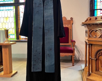 Denim Floral Clergy Stole