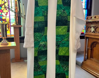 Batik Fabric Clergy Stole - Christian Year