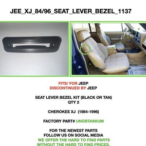 Jeep XJ Seat Lever Bezel Set