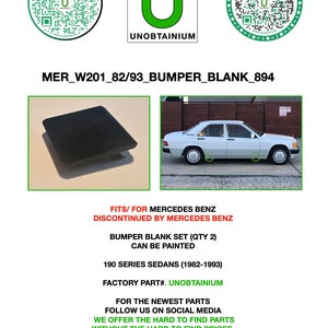 Mercedes Benz W201 bumper blank set (QTY2)