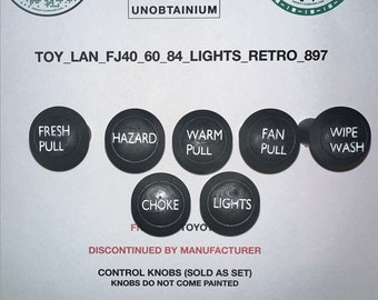 The Toyota Landcruiser FJ40 (1960-1984) Complete control knob kit.