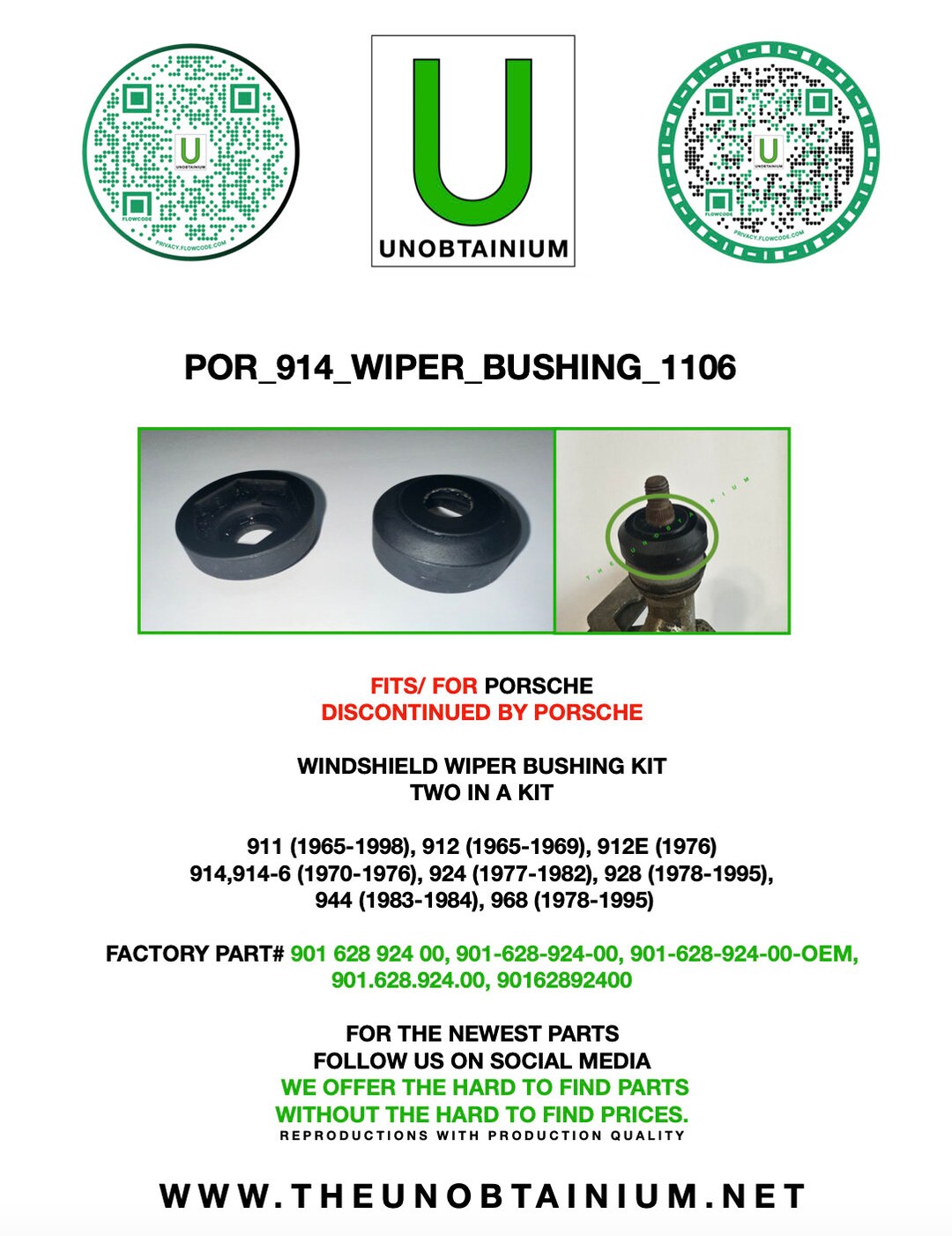 Porsche 911, 912, 914, 924, 928, 944 & 968 Windshield Wiper Bushing - Etsy