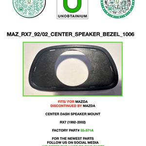 Mazda Rx7 1992-2002 Center dash speaker mount