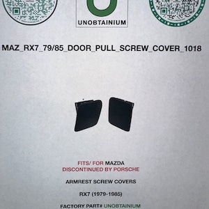 Mazda Rx7 (1979-1985) Door Armrest screw plug (Right and left side)