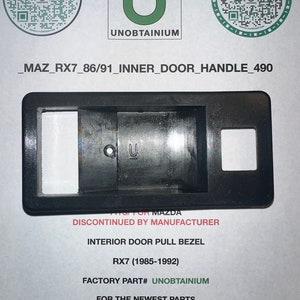 Mazda Rx7 1986-1991 Inside door pull bezel (Right or Left)
