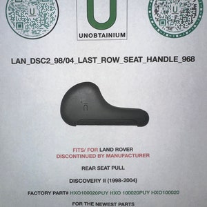 Land Rover Discovery II (98-04) 3rd row seat lever