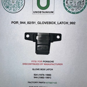 Porsche 924 944 Glove box latch