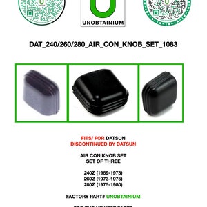 The Datsun 240z, 260z & 280z Climate control knob set (QTY 3)