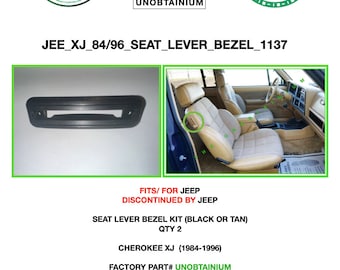 Jeep XJ Cherokee 1984-1996 Seat lever bezel Set Qty 2 Tan or Black