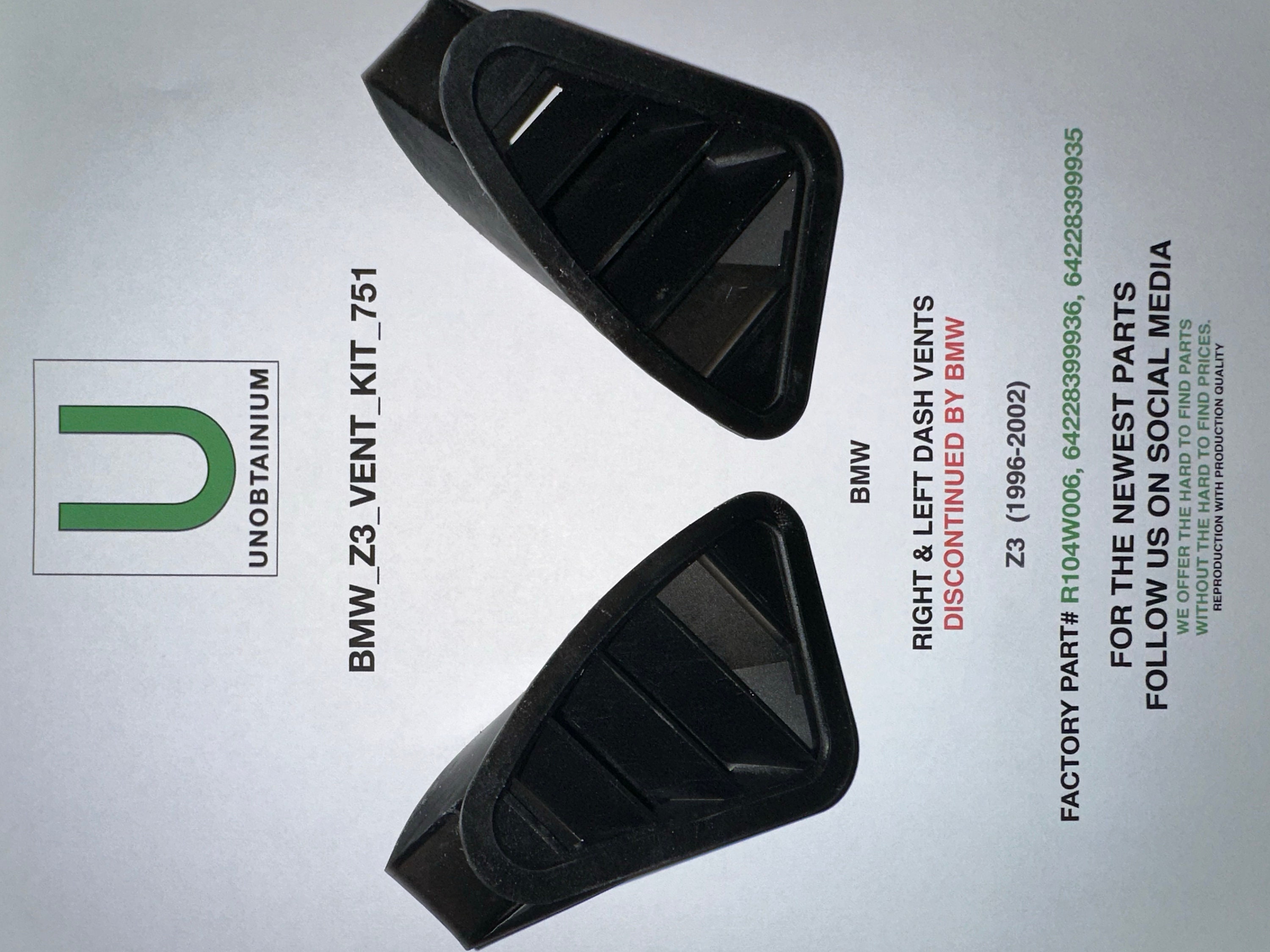 Genuine BMW Driver Side Dash Air Vent – For E36 / Z3 1996-2002 (Defroster Vent, Part 64228399937)