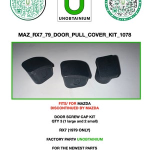 Mazda RX7 (1979 Only) The screw cap kit for the Arm rests (QTY 3)