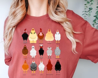 Chicken Breed T-Shirt, Poultry Lover Tee, Farm Tee