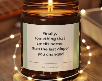 Funny New Parent Soy Candle, Baby Shower Gift