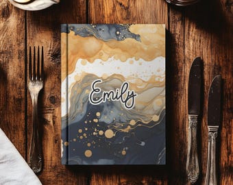 Custom Abstract Alcohol Ink Journal, Personalized Writing Pad