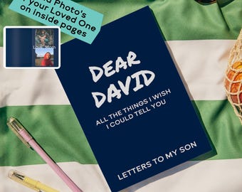 Personalized Grief Journal, Letters to Son, Photo Memory Book