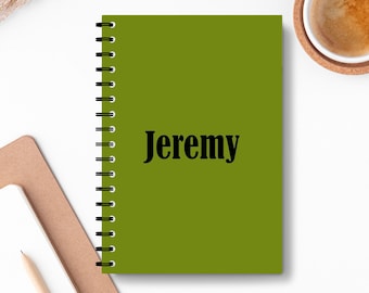 Personalized Journal Notebook, Custom Name, Stationery Gift