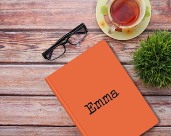 Personalized Hardcover Journal, Custom Name, Minimalist Stationery Gift