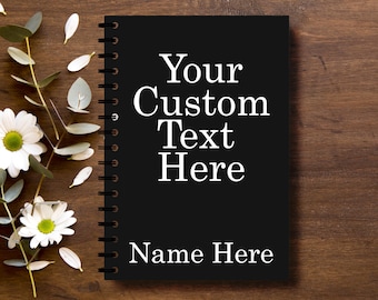 Personalized Spiral Journal – Custom Text, 55 Colors