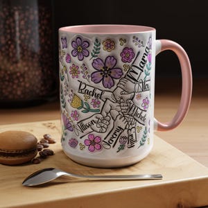 Personalized Mom Mug, You Hold Our Hands & Our Hearts Mug, 3D Inflated Effect Mug, Personalized Holding Mom&#39;s Hands, Gift for Nana, New Mom