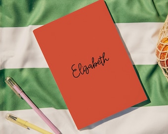 Minimalist Personalized Softcover Journal, Custom Text Notebook