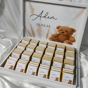 coffret chocolat personnalisé, boite de chocolat personnalisé pour tout événement.. baptême, naissance, cadeau de remerciement