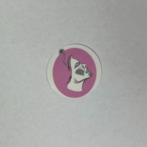 Minimalistischer Aufkleber, ästhetischer Aufkleber, Linie Zeichnung, Aufkleber für Laptop, Planer & Zeitschriften, Bastelaufkleber, Positivitätsaufkleber, rosa