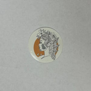 Minimalistischer Aufkleber, Ästhetischer Aufkleber, Linie Zeichnung, Aufkleber für Laptop, Planer & Tagebücher, Bastelaufkleber, Positivität Aufkleber, Orange