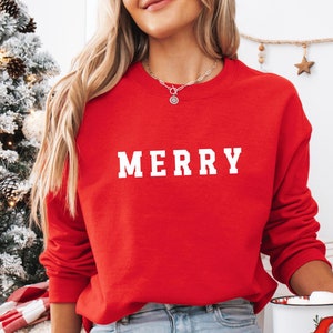 Merry Christmas Sweatshirt, Christmas Sweater, Merry Crewneck, Family Christmas Shirt, Holiday Sweatshirt, Merry Hoodie