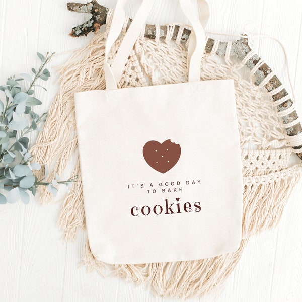 Cookie Baking Tote Bag, Cookie Lover Gift, Library Tote Bag, Aesthetic Shopping Bag, Baking Gift, Bookish Tote Bag, Gift For Her, Market Bag