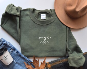 Yoga Sweatshirt, Yoga Shirt, Moon Phase Sweatshirt, Celestial Sweatshirt, Yoga Gift For Her, Meditation Gift, Yoga Crewneck, Yoga Lover Gift