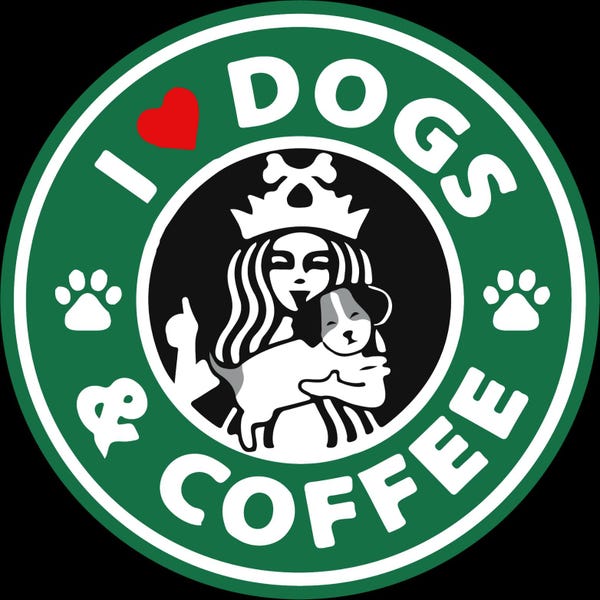 12 dog coffee sticker sheet