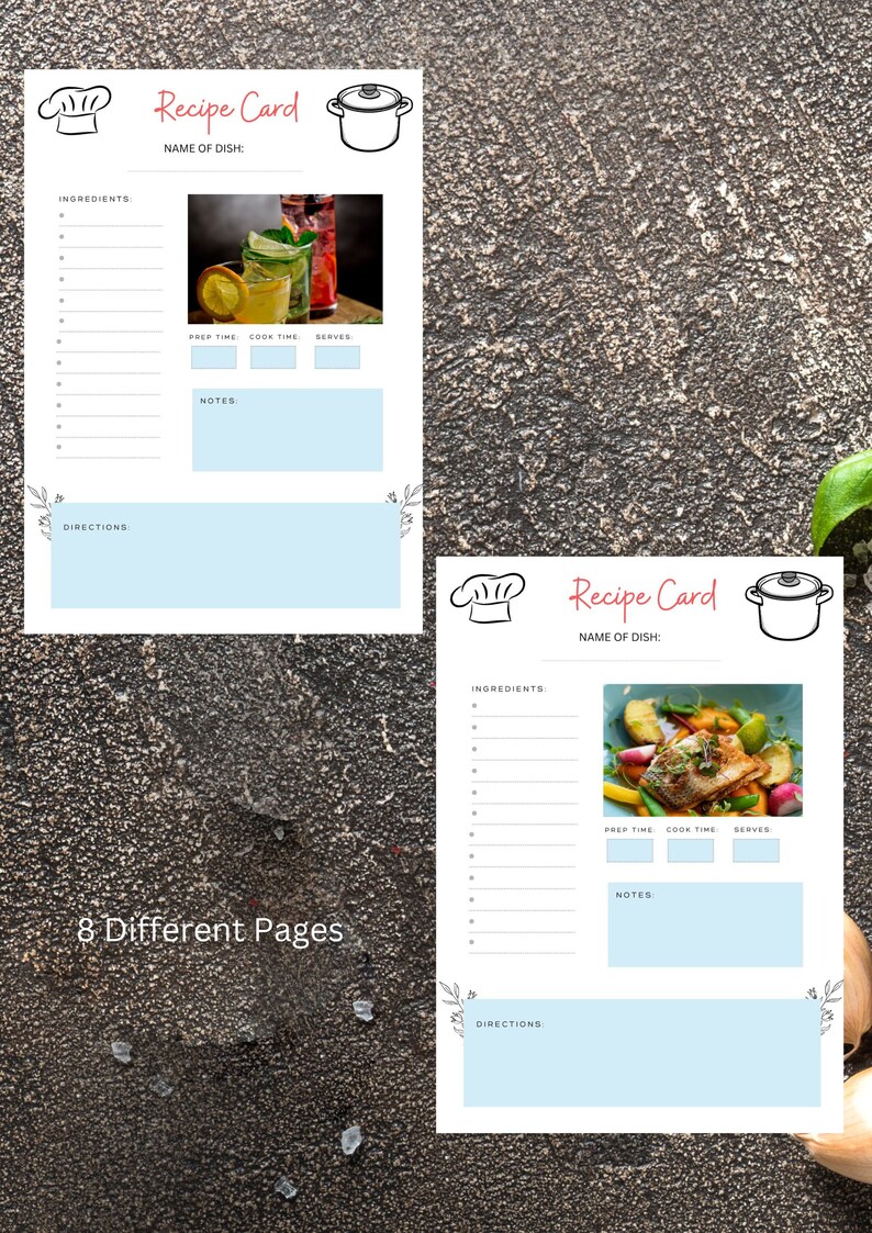 8 Printable Recipe Pages - Template Recipe Sheets Template | Download ...